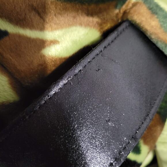 Lip Service Romper Green Vintage One Piece Furry Plush Bodysuit Camo Size Small - Picture 13 of 15